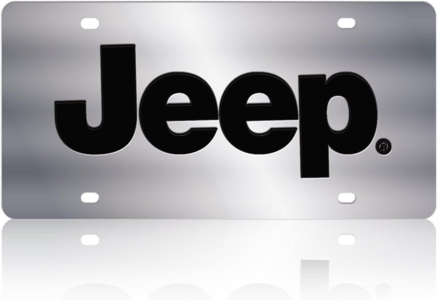 Eurosport Daytona Stainless Steel Jeep Logo License Plate