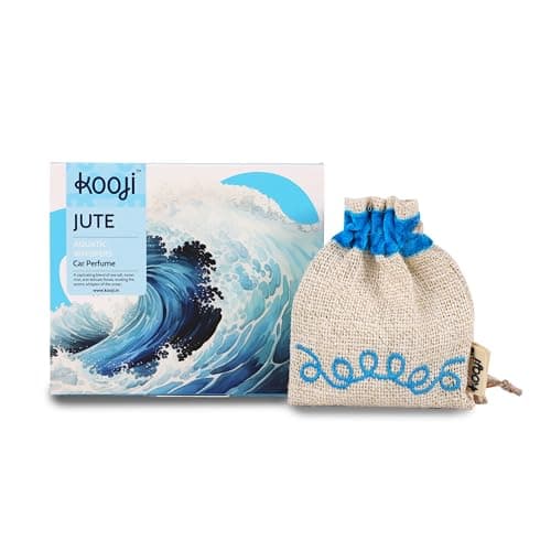 Kooji Jute - Car Perfumes - Aquatic Whispers | Premium Car Freshener with Natural & Vegan Ingredients - Long-Lasting Aroma for Car, Home, Office - Up to 45 Days of Sea Salt & Floral Fragrance