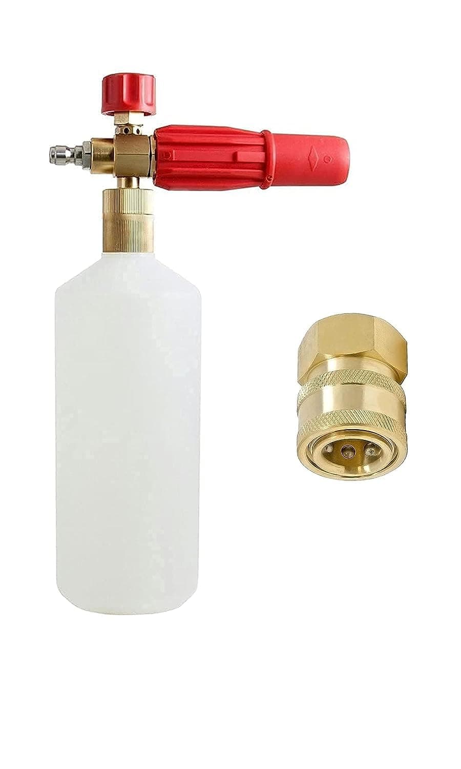 KRISHAK TOOLS Car Washer Snow Foam Lance Bottle All Models Compatible Adjustable 1L Set Plus Brass Adapter