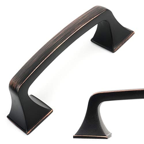 KOOFIZO Big Square Foot Cabinet Arch Pull - Oil Rubbed Bronze Furniture Handle, 3 Inch/76mm Screw Spacing, 10-Pack for Kitchen Cupboard Door, Bedroom Dresser Drawer, Bathroom Wardrobe Hardware