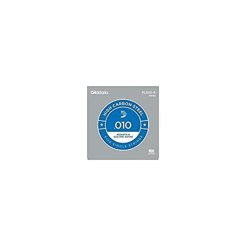 D'Addario PL010-5 Plain Steel Guitar Single String, .010 5-pack