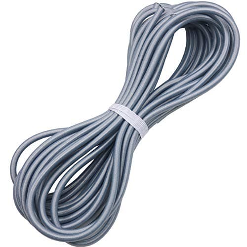 Huouo 14 Elastic Bungee Shock Cords 25 Feet Marine Grade Kayak Heavy Stretch String Rope Tie Down Trailer Straps for DIY Projects Silver Gray