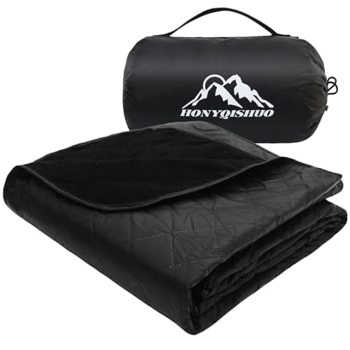 HonyQiShuo Outdoor Waterproof Camping Blanket, Foldable Fleece Stadium Blanket for Outdoor Sports Event, Camping, Picnics, Windproof, Wearable
