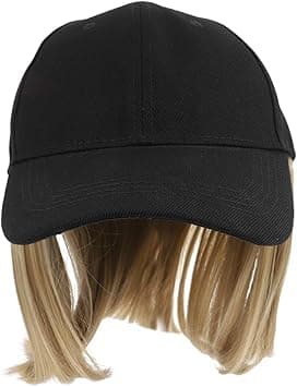 Lurrose Baseball Cap Wig Hair Extensions Adjustable Womens Hat with Synthetic Wig Attached