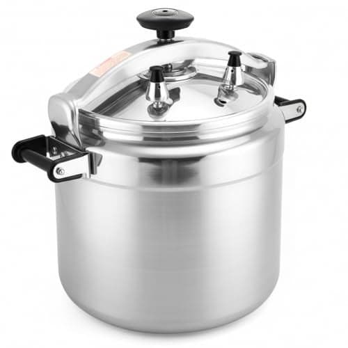 kilogorge 26 Quart Clamp On Pressure Cooker,Heavy-Duty Aluminum Pressure Cooker with Safety Bar Locking Lock, 2 ValvesrFast Cooking,for All Stovetops (Induction Compatible), for Family or Commercial
