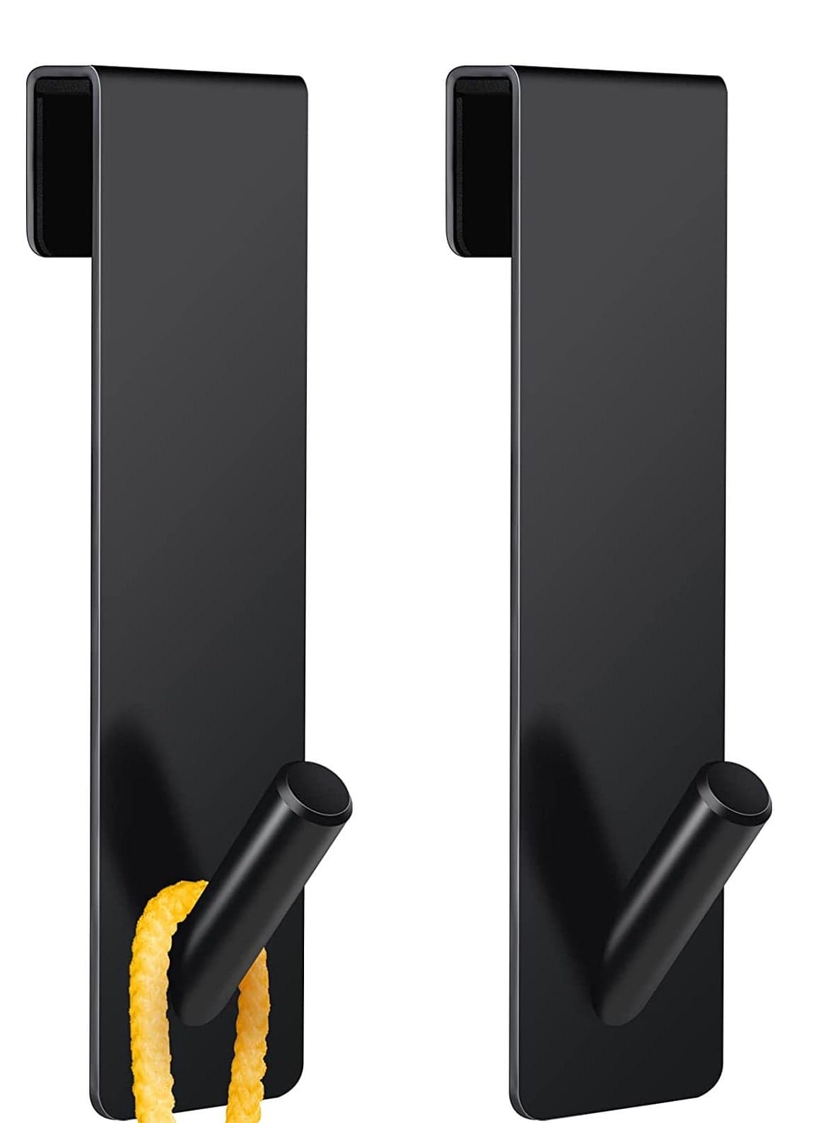 Shower Door Hooks, 2 Pack Over Door Hooks for Bathroom Frameless Glass Shower Door Towel Hooks Stainless Steel Hanger Drilling-Free Towel Rack Ideal for Robe, Loofahs, Black