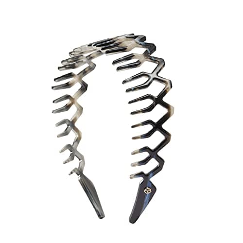 EVITA PERONI Comb Headband for Women and Girls, Zig Zag Headband with Teeth Non-Slip, Upgrade Resin Fashion Headband for Sports, Workout, Yoga, and Washing Face
