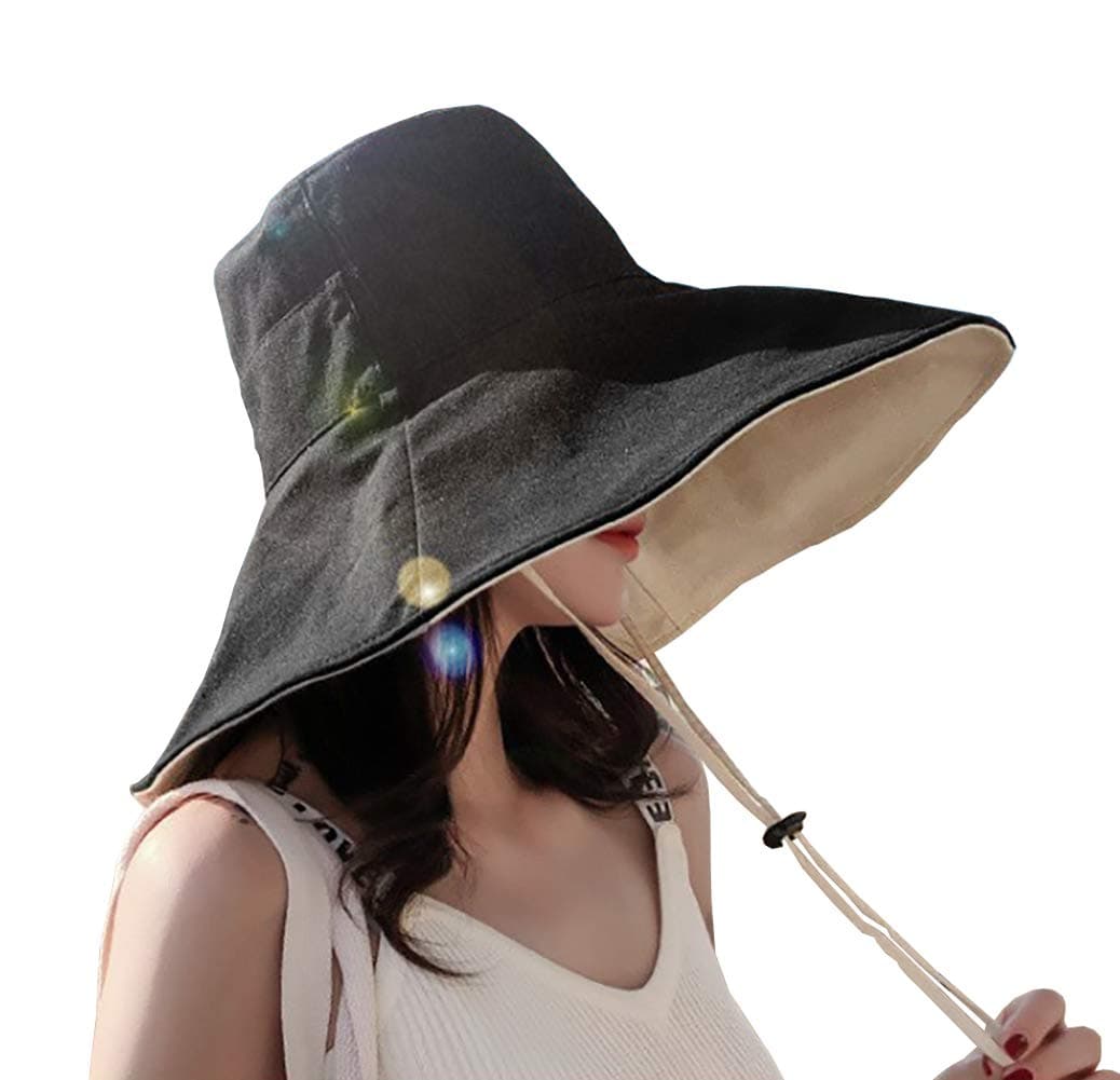 FaroDor Women's Supersized Reversible Hat UV Sun Protection Wide Brim Foldable Floppy Bucket Hat