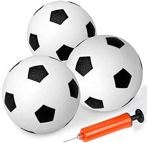 Anzmtosn Mini Soft Toddler Soccer Ball 3 Pack 6 Little Soccer Balls for Toddlers Babies Baby Soccer Balls Pair Bulk Perfectly with Toddler Soccer Goal Toys Beach Balls Pool Balls with Air Pump