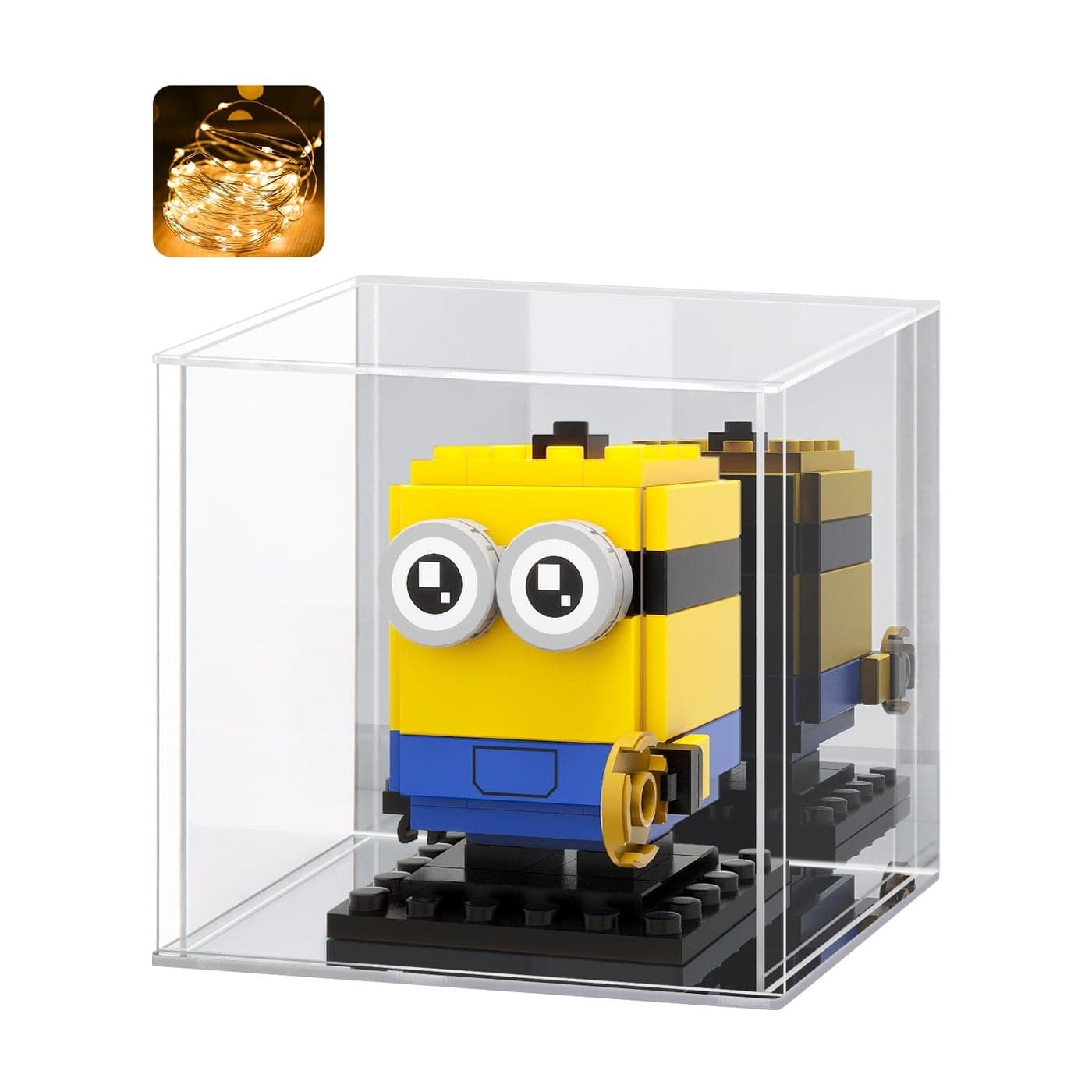 LASOA Acrylic Display Case for Collectibles Clear Display Box with Mirrored Back and Base SelfAssembly Small Showcase for Figurines Models and Memorabilia 4x4x4inch