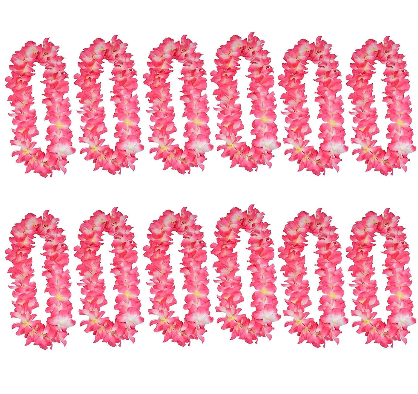 6 Pcs Thicken 41 Inch Pink Hawaiian Leis for Graduation Party Dance Party Photo Prop in Outdoors 6 Pcs