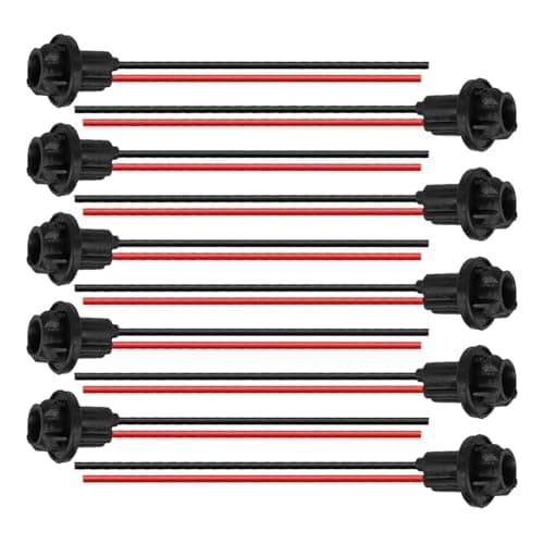 UHANBUT T10 W5W 194 Bulb Socket with Wire Pigtail Universal LED Bulbs PreWired Harness Sockets Adapter Female Car Tail Light Connector Socket Accessories for Side MarkerTurn Signal Light 10PCS