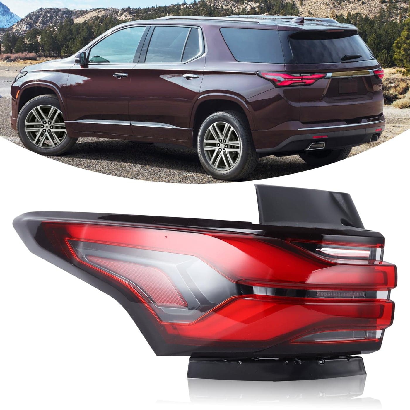 YEQSHNG LED Type outer Tail Light Assembly Compatible with 2022 2023 Chevrolet Traverse rear lamp Left Driver Side 86785340 85133095 GM2804151