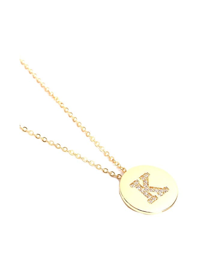 Zircon Inlaid K Letter Design Necklace