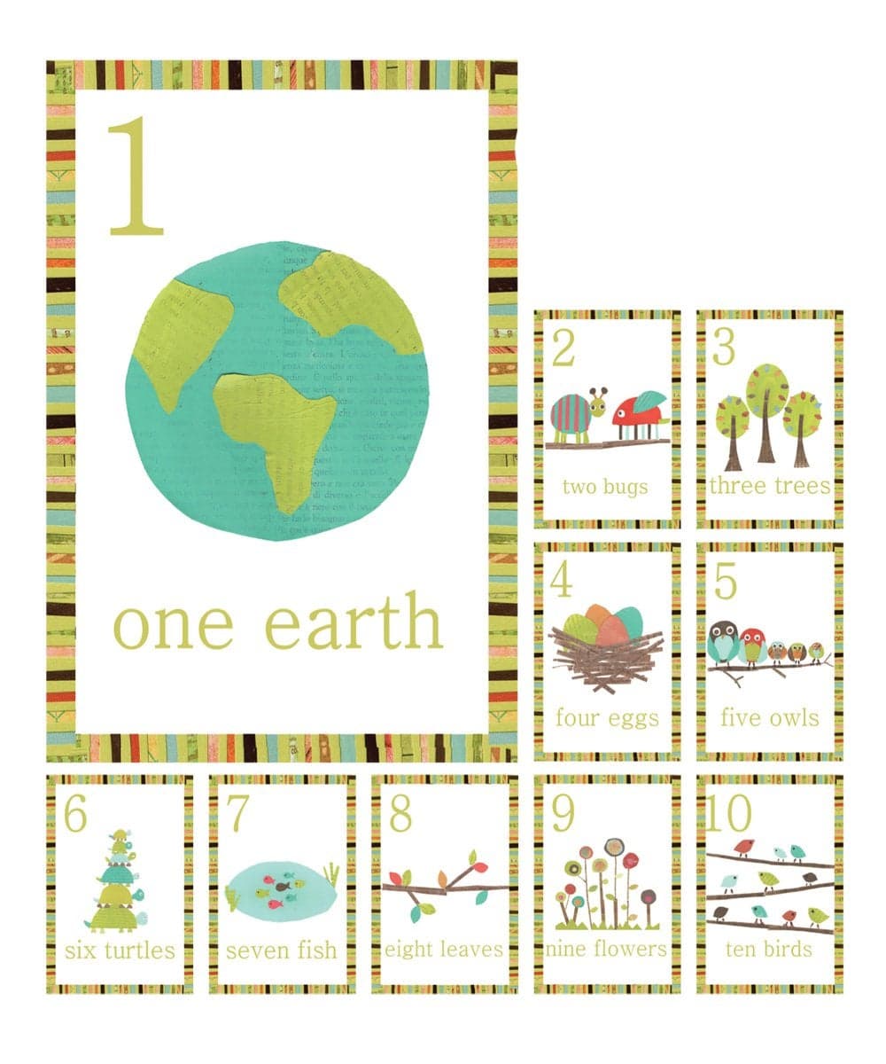 Woodland Number Counting Wall Cards in English Set of Ten 5x7 Wall Art Prints Forest Animal Nursery Wall Art Decor Kids Art Decor Gender Neutral Nursery Nature Themed Woodland Nursery