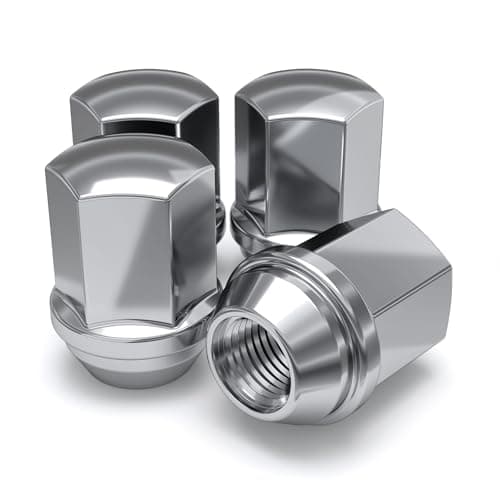 White Knight 9/16"-18 Lug Nuts for Select Dodge and Ram, Factory Style Solid Piece Chrome Duplex Bulge Acorn -1710D-4 (4 Pack)