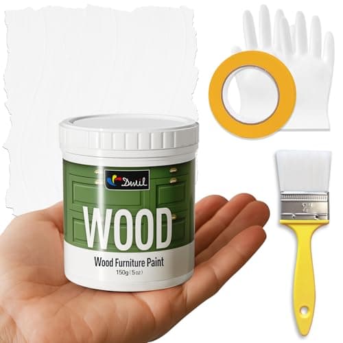 DWIL Matte Finish Furniture Paint - 5 Oz All-in-One Kit for Cabinets, Doors, Tables, and Dressers Refinishing - Water-Based, Non-Toxic & Odorless, Easy to Apply(White)