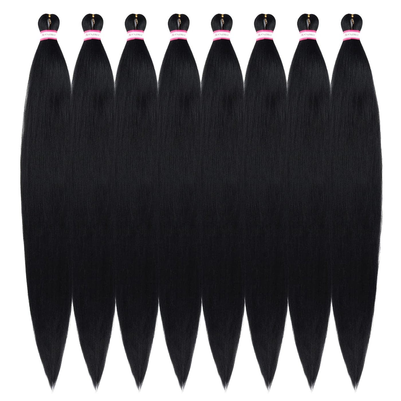 Pre Stretched Braiding Hair 8 Packs 42 Inch Natural Black Color Long Professional Hair for Braiding Twist Braids Itch Free Hot Water Setting Yaki Straight Synthetic Hair Extensions 1B