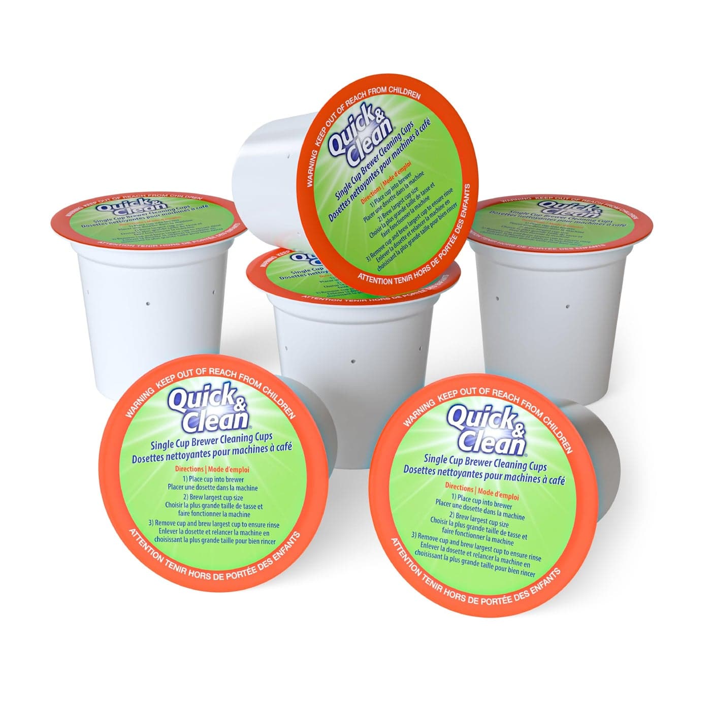 Quick Clean 6Pack Keurig Cleaning Pods K Cup Cleaner Pod For Keurig 20 Coffee Machine Compatible Removes Stains NonToxic and EcoFriendly