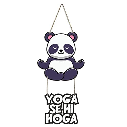 Artvibes Yoga Se Hi Hoga Printed Wooden Wall Art For Yoga Centre | Gym | Quotes Decor Item | Handcrafted Art | Wall Accent | Aesthetic Wooden Decor | Door Hanging Art Items | Ideal Gifts (WH_5718N)