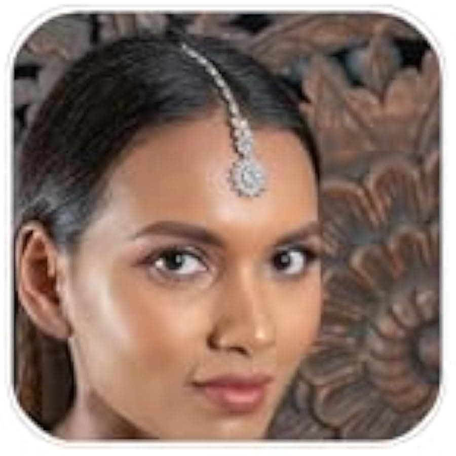 Pendant Rhinestone Maang Tikka Headpiece for Women Prom Zircon Flower Tikka Forehead Chain Indian Head Accessory