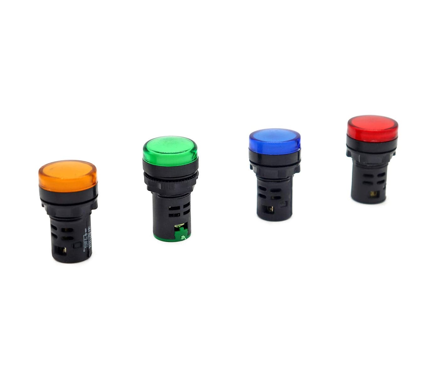 Electronic Spices Type of 4 Colours 22 Mm Round Plastic Single Phase Control Panel LED Indicator Light Pack of 4