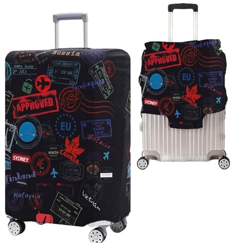 Handcuffs Luggage Cover Trolley Travel Covers, Washable Dust Proof Anti-Scratch Suitcase Protector (Multicoloured, S (18"-22"))