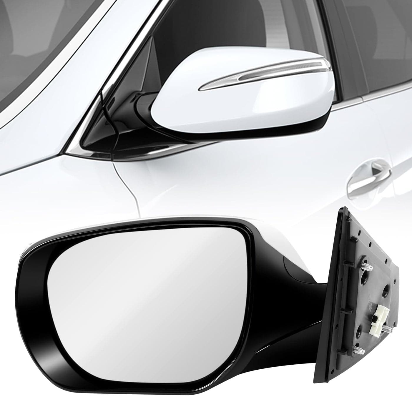 Left Driver Side Mirror Fit for 20132018 Hyundai santa Fe Sport Rear View Mirror with Manual Folding Power Glass Heated Turn signals and Can be DIY Paintable Replace HY1320201 6 Pins