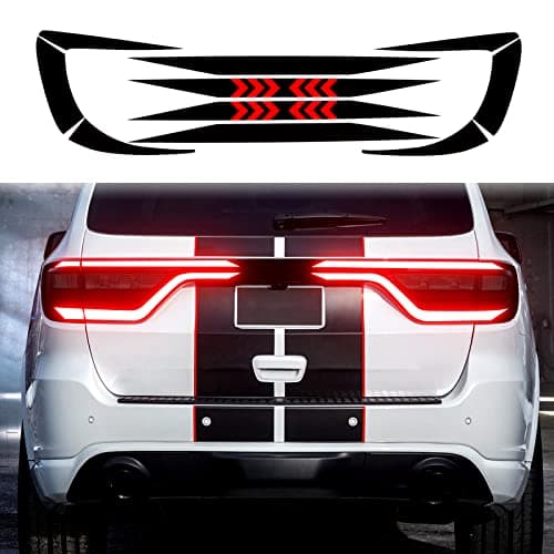 Precut Tail Light Vinyl Overlay Tint Kit fit for Dodge Durango 2014-2021 Accessories Race Track Bat Film with Gloss Dark Smoke Wrap Cover Vinyl Decals Exterior(Arrow)