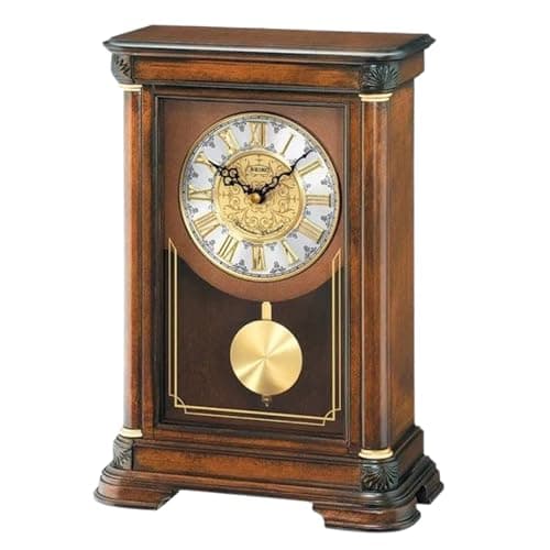 Seiko Elegant Rectangular Wooden Dual Chime Sound Pendulum Table Mantel Clock (Size: 23.3 x 12 x 33 CM | Weight: 1700 gram | Color: Brown) QXQ008B-Analog