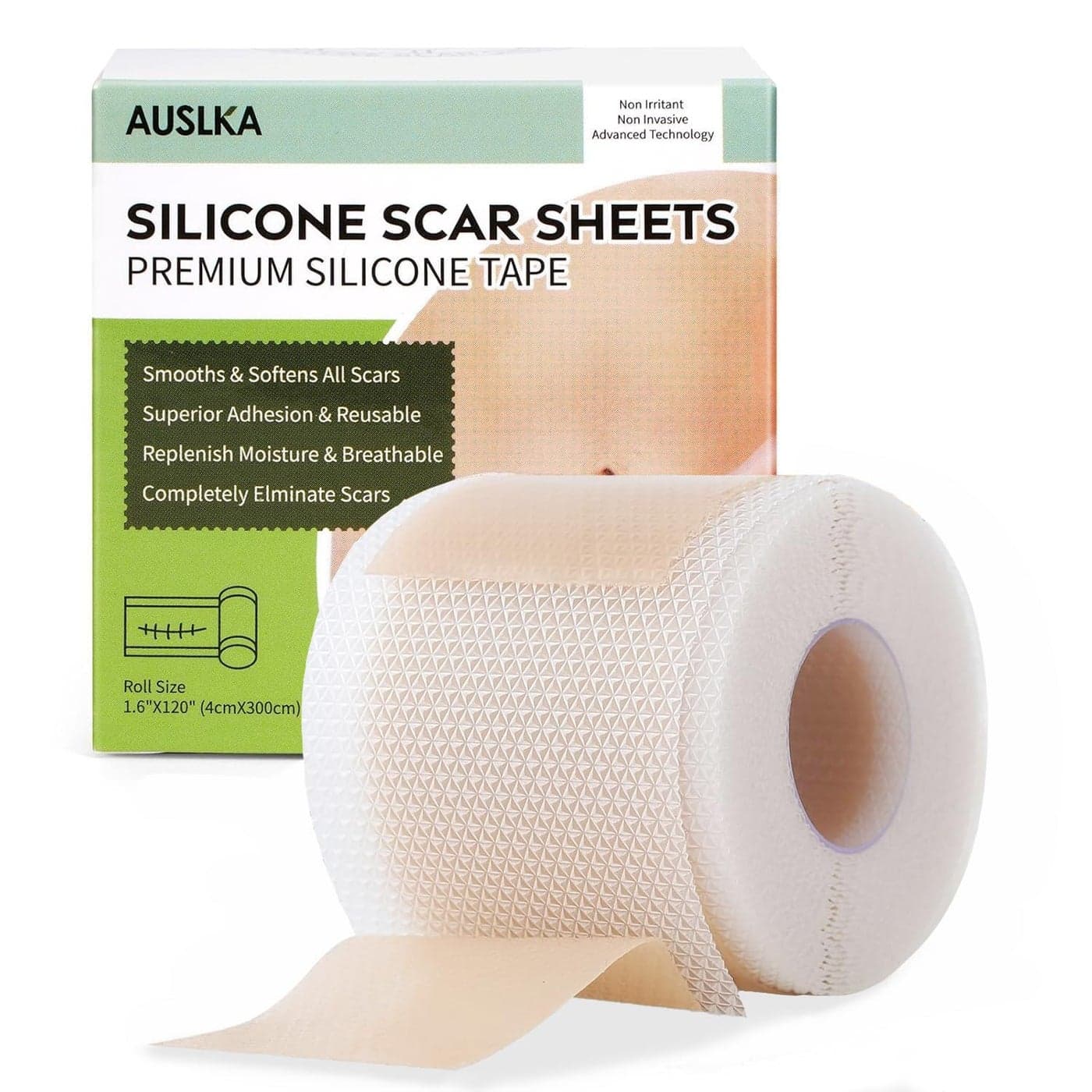 AUSLKA Silicone Scar Sheets16x 120 Roll3M Silicone Scar Tape Scar Strips Professional Silicone Scar Tape for CSection Tummy Tuck Keloid and Scar Patch