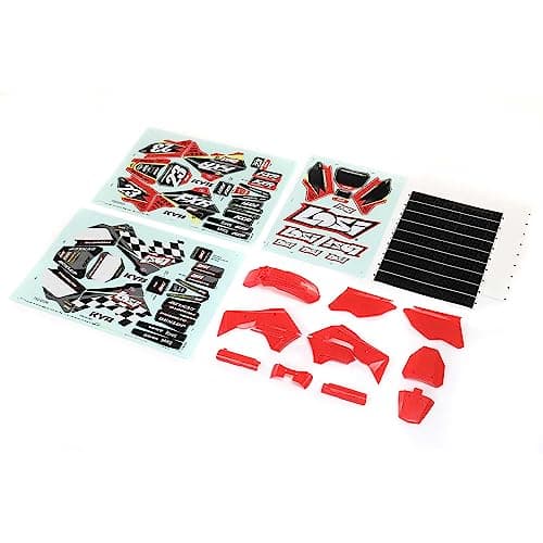 Losi Red Plastics wWraps PMMXSM LOS260000 Elec CarTruck Replacement Parts