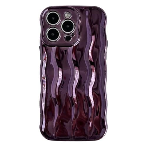 Caseative for iPhone 14 Pro Max Case,Water Ripple Pattern Curly Wave Frame Soft Phone Case (Light Purple)