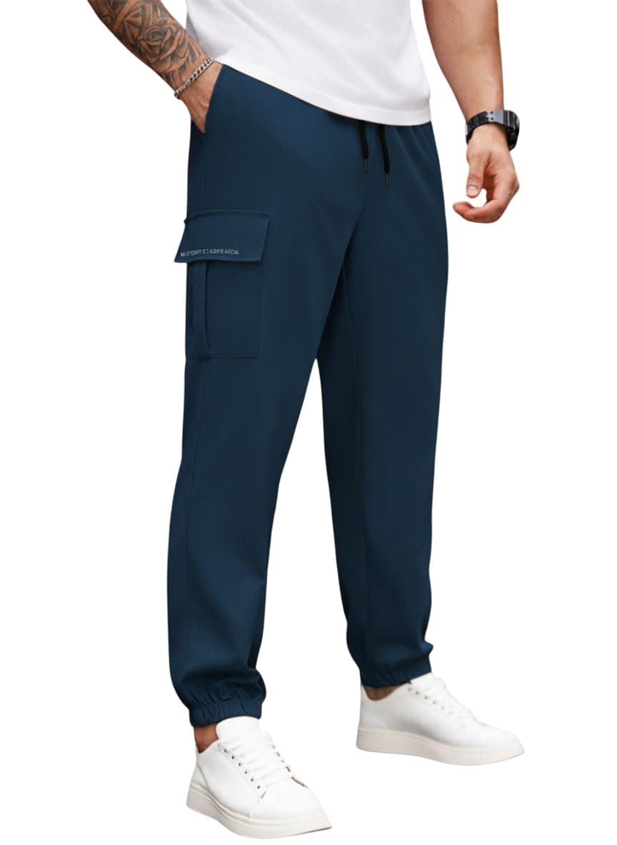 ENDEAVOUR WEAR Men's Track Pants|Cargo Pants|Cargo Jogger Stretchable Sports Gym Running Pants |Casual Loungewear Airforce Blue 2XL