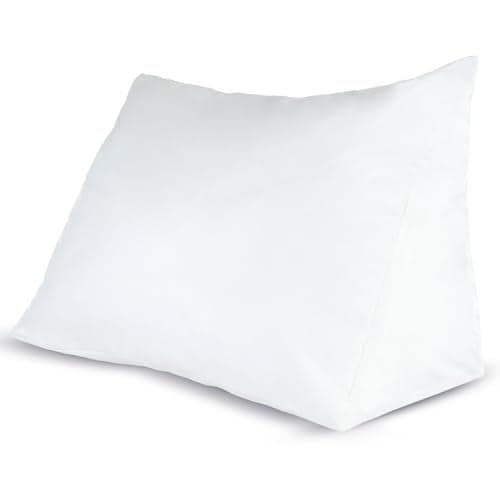 Lavish Home Wedge Pillow – Down Alternate Back Pillow with Removable Cover for Easy Cleaning – for Reading, Acid Reflux, and More (White)