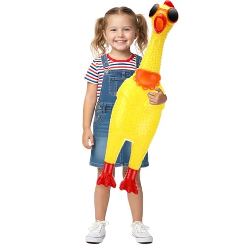 Arrowbash 236 Inch Giant Screaming Chicken Large Screaming Chicken Squeeze Crazy Noise Shrilling Shrieking Squawking Chickens Noisemaker Novelty Gadget for Novelty Gag GiftYellow