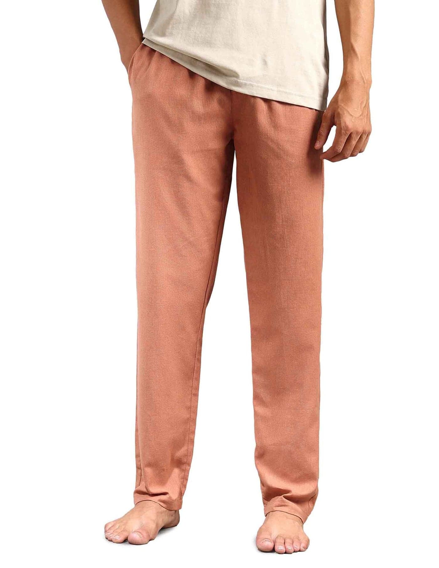 U.S. Polo Assn. Relaxed Fit Cotton Linen OELP8 Lounge Pants - Pack Of 1 (Caramel Café)