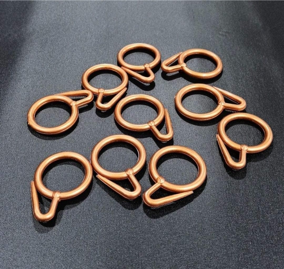 FAPBADRI Plastic Curtain Rings for Windows Curtains, Door Curtains, Bathroom Curtains and Other Multipurpose Usage - Colour: Copper - 50 Pieces
