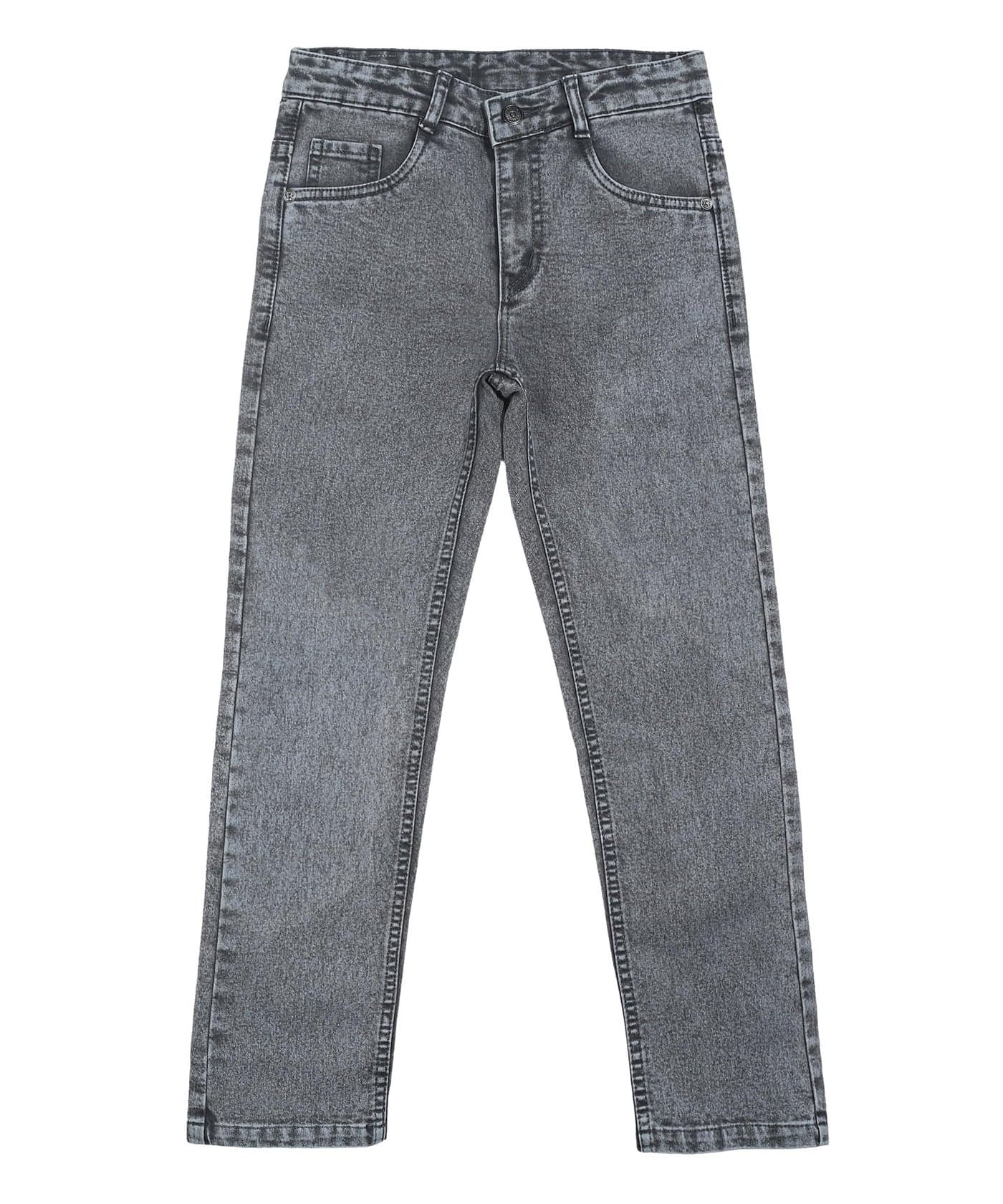 Urbano Juniors Boy's Grey Regular Fit Washed Denim Jeans Stretchable (junjeantowlboy-mgrey-11-12)