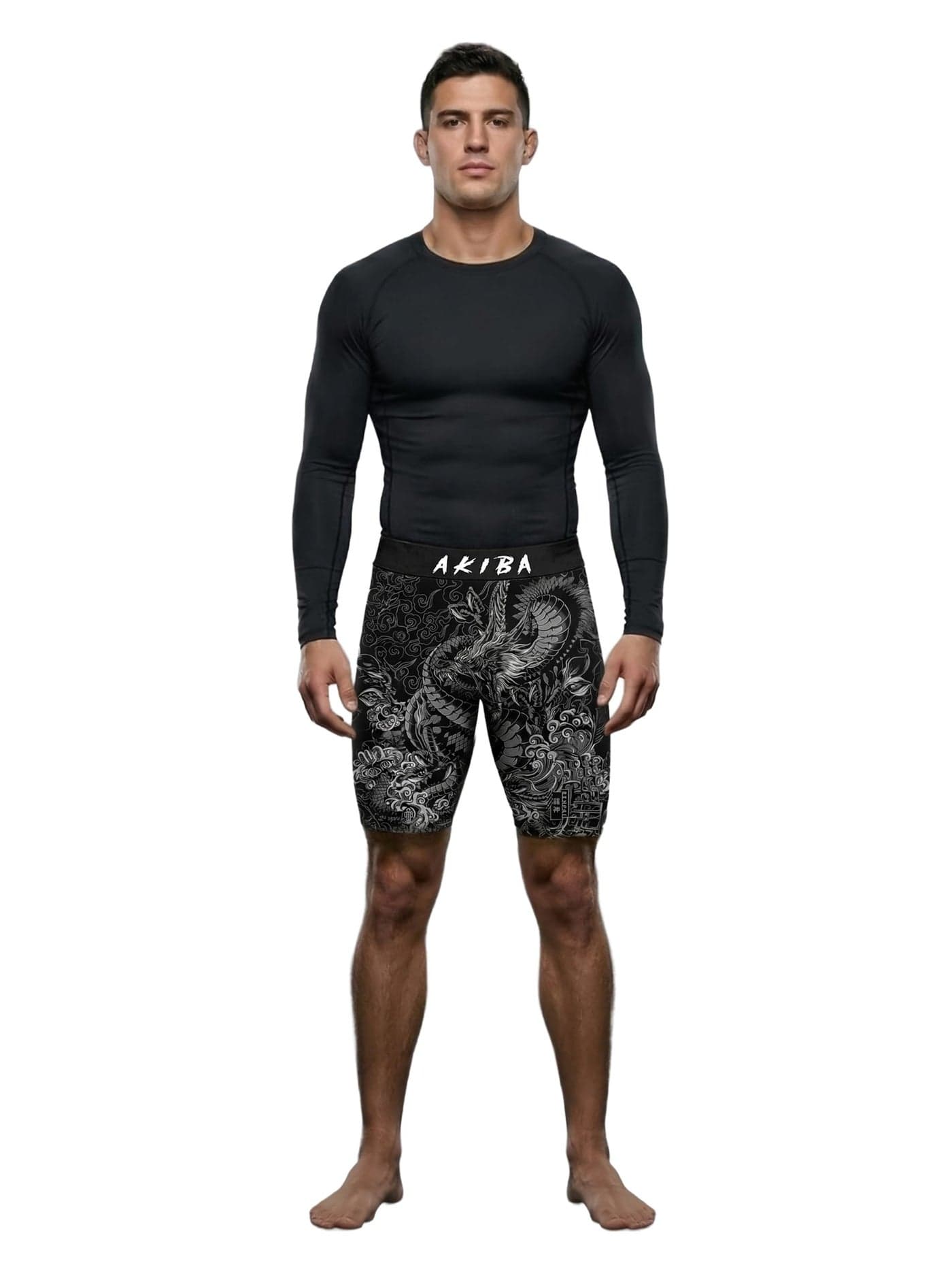 AKIBA Sport Performance Compression Short for Unisex (36) Black