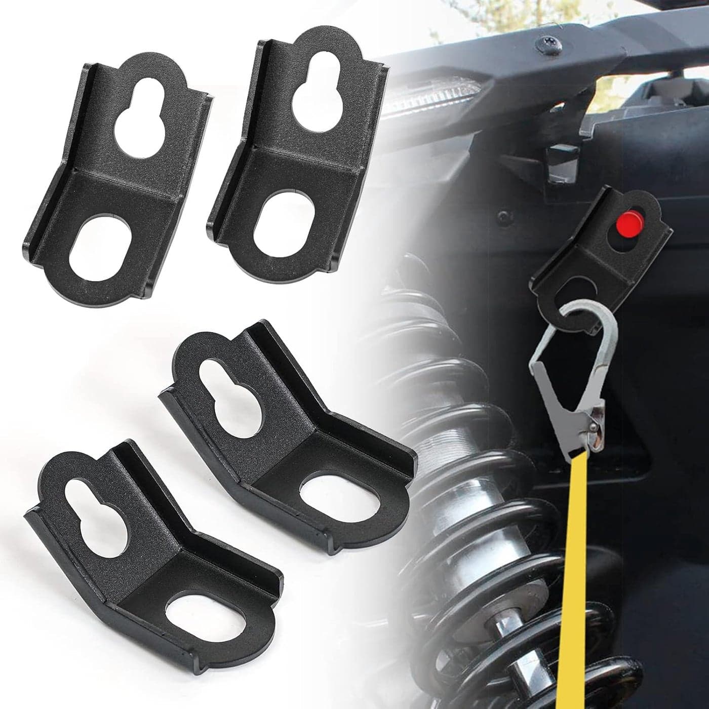 QUICKWOLF Maverick X3 Tie Down Brackets for Can Am Maverick X3 (2017-2024) - 4PCS