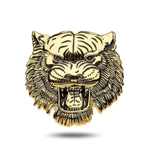 OAN 3D Chrome Emblem Automotive Car, Bike Badges Logo Self Adhesive Sticker (Tiger, Gold)