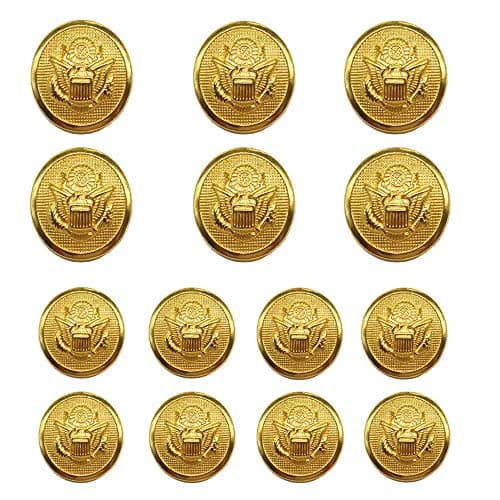 YaHoGa 14pcs Gold Blazer Buttons for Suits Blazers Sport Coats 20mm 15mm Metal Shank Blazer Buttons Set for Sewing Coats Suits Blazers (MB20110)