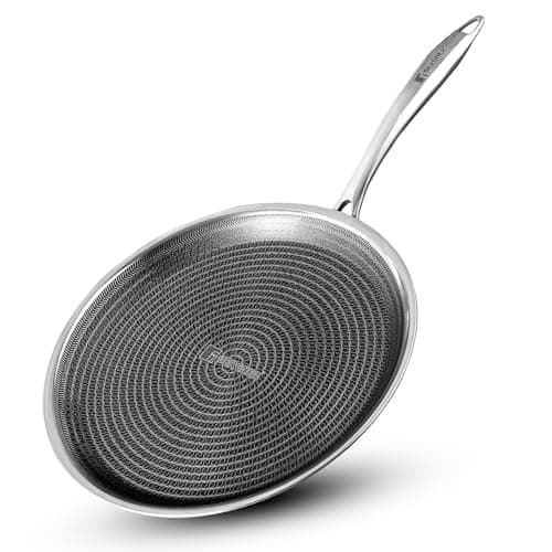 Bergner TriPly Hitech Giro 30cm Tawa, Non-Stick Healthy Honeycomb Coating, PFOA Free, Triply Tawa, Even Heating, Stay Cool Handle, Metal Spatula Safe, Easy to Clean - Induction and Gas Stove Ready