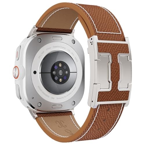 Magnetic Leather Band Compatible with Samsung Galaxy Watch Ultra Bands 47mm 20252024 Leather Replacement Strap with Magnetic Buckle for Men Women