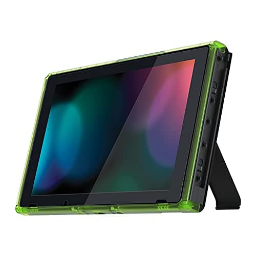 eXtremeRate Clear Green DIY Housing Shell for Nintendo Switch Console, Replacement Faceplate Front Frame for Nintendo Switch Console w/Volume Up Down Power Buttons - Console NOT Included