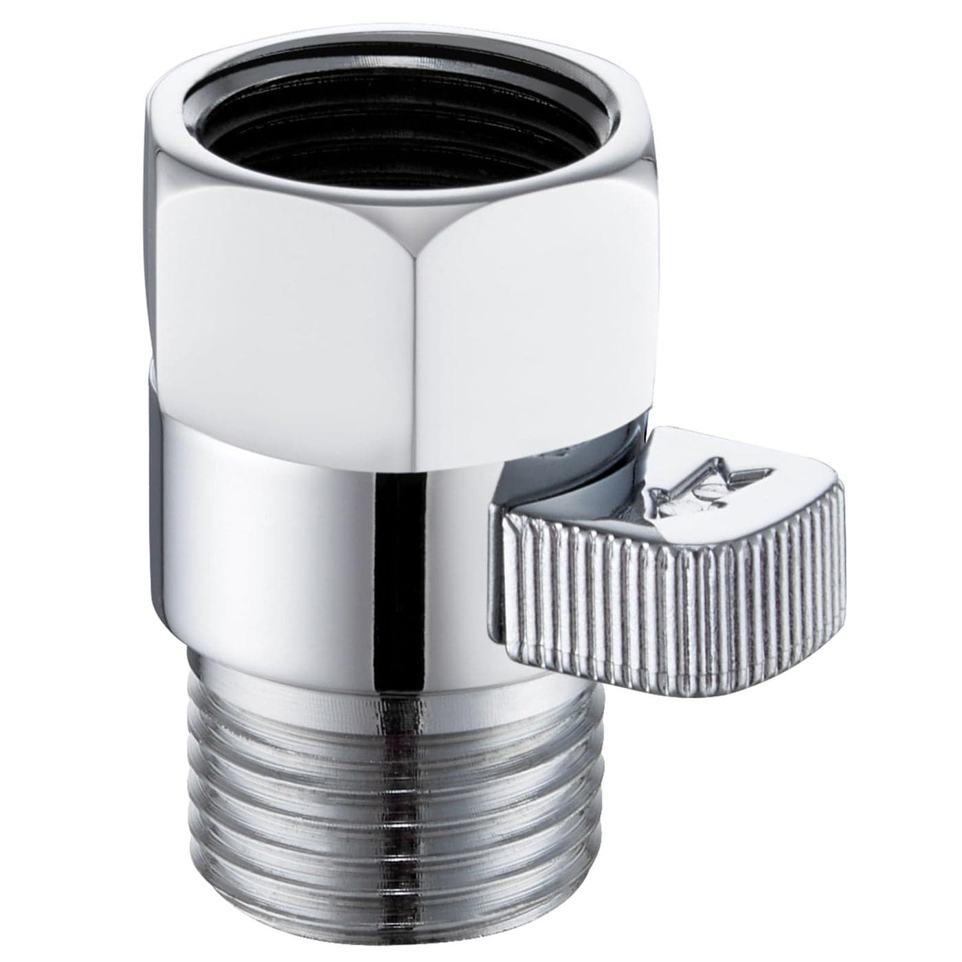 Shower Head Shut Off Valve Angle Simple Brass Water Flow Control Valve Water Volume Restrictor Pressure Reducer for Handheld Shower Bidet Sprayer Chrome