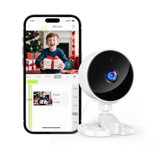 YOTON Indoor Security Camera for Baby Monitor Home Pets 24GHz WiFi with Motion Detection Night Vision 2Way Audio Works with Alexa Google Home Local Storage or Optional Cloud WS01