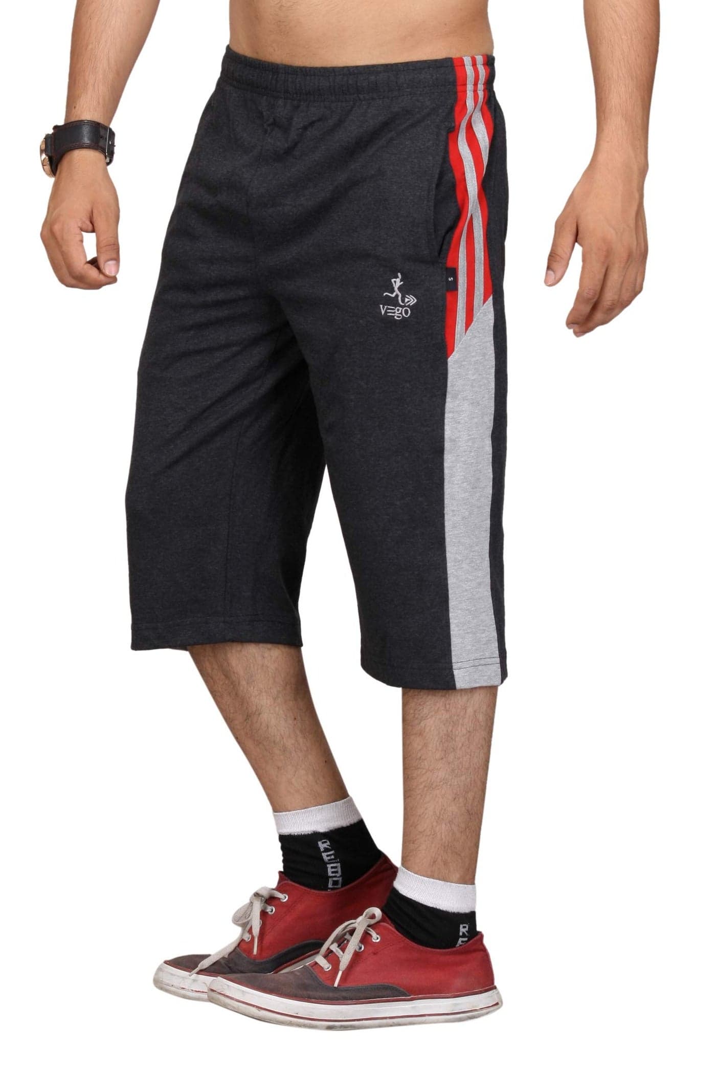 VEGO Mens Cotton Three by Fourth, 3/4, Capri, Three Quarter Regular