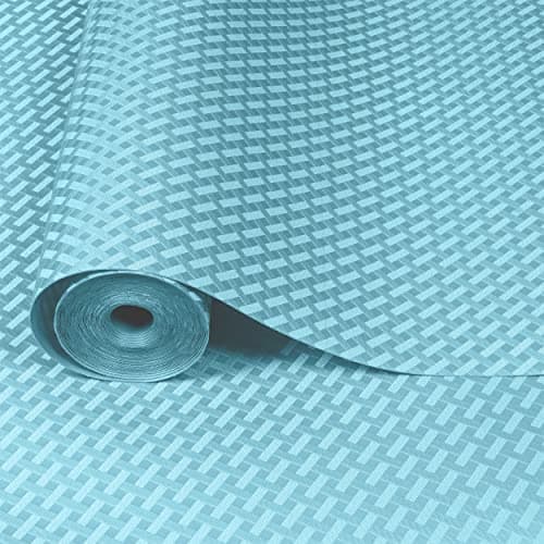 ElastPro EVA Food Grade Washable Anti Slip Mat/Sheet for Fridge, Shelf Liner, Table, Kitchen Drawer mat (Blue Crossed Stripe, 3 Meter)
